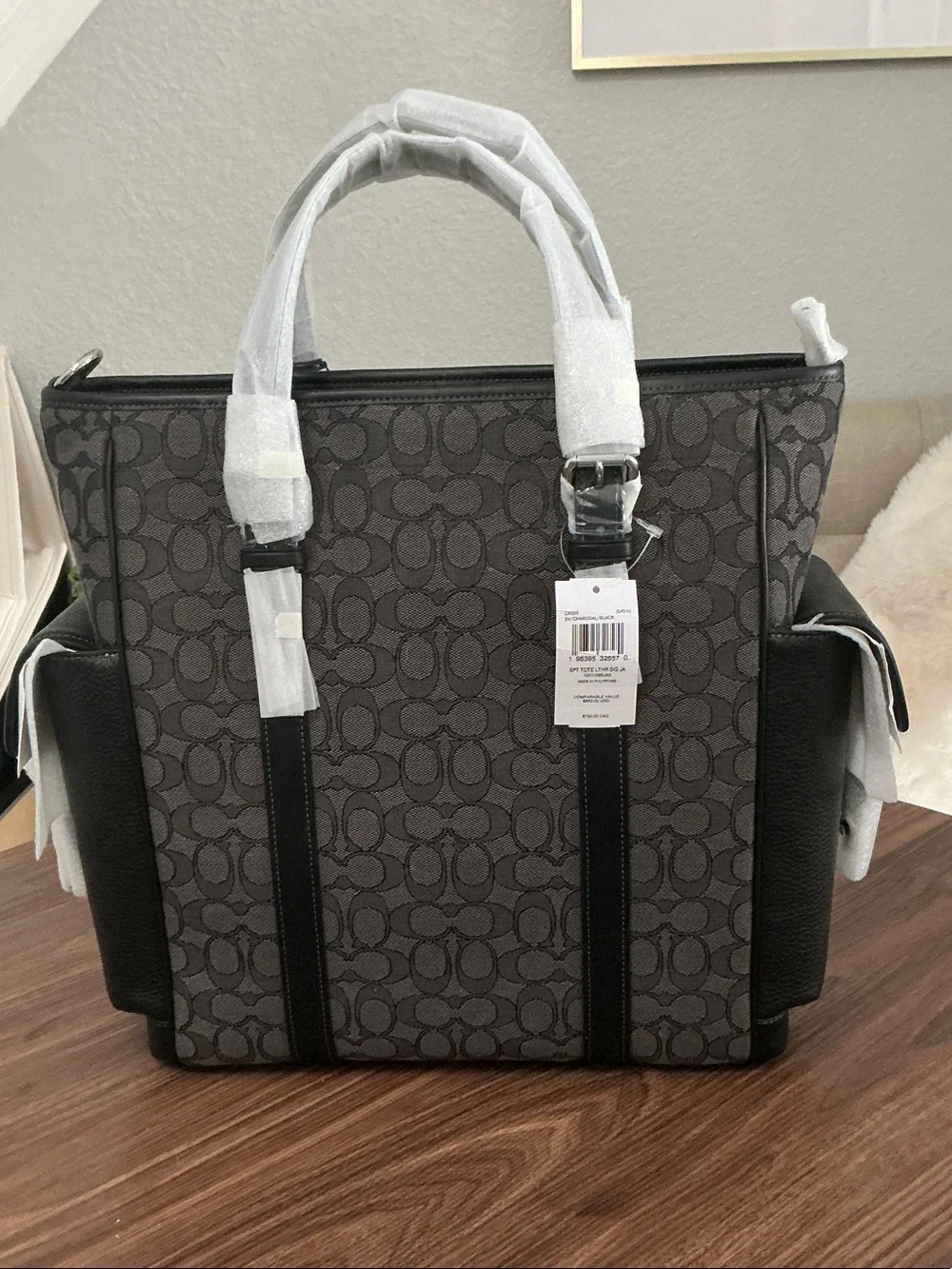 Coach Men’s Messenger Tote in Charcoal and Black